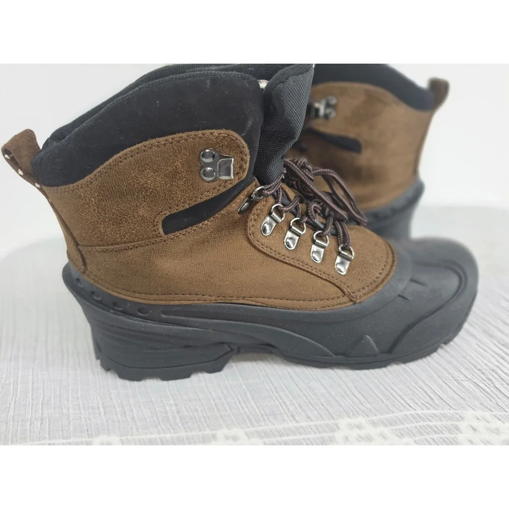 Itasca Mens 3M Thinsulate Insulated Snow Boots Brown Black Winter 6448081 Sz 11
